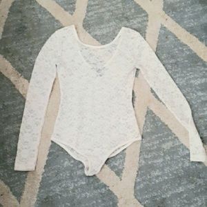 Forever 21 elastic lace bodysuit